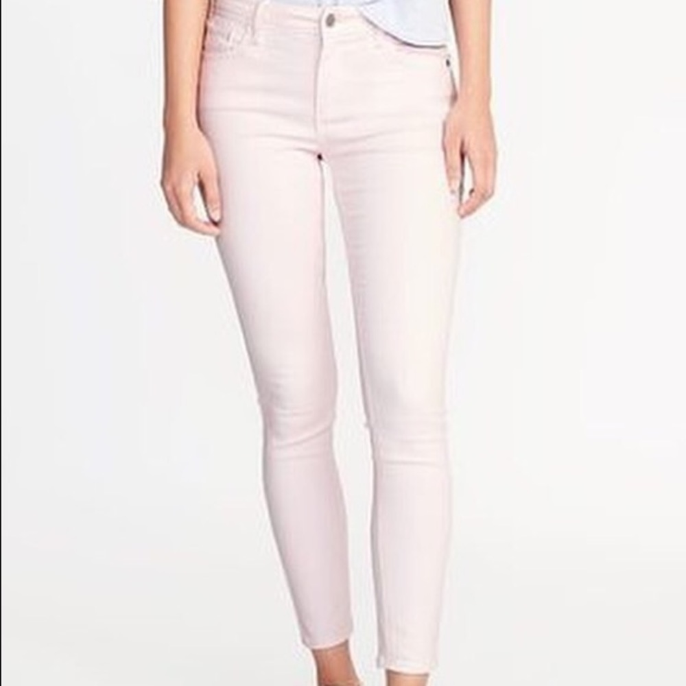 Old Navy Rockstar Jeans in a Blush/pale pink color